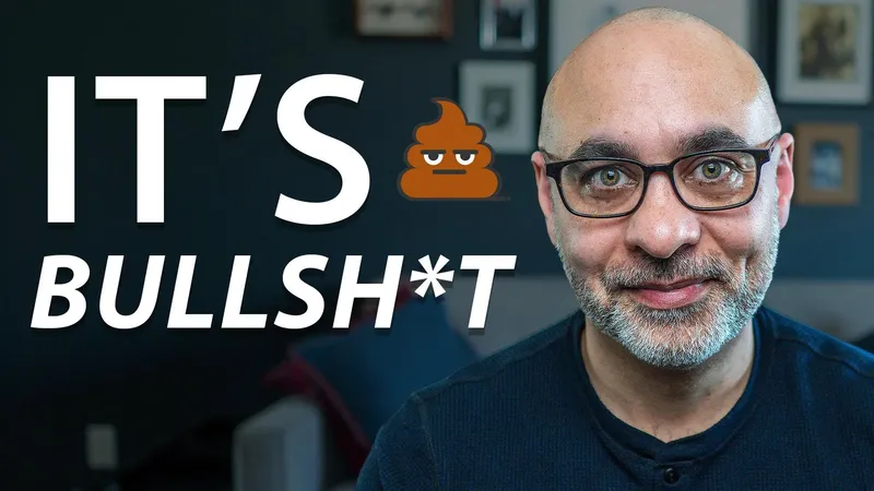 Image of a smiling man with the text It's Bulls**t