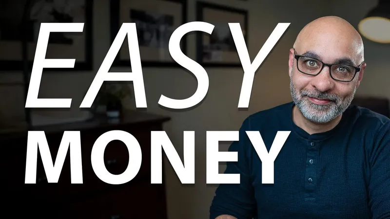 Smiling man with the text Easy Money