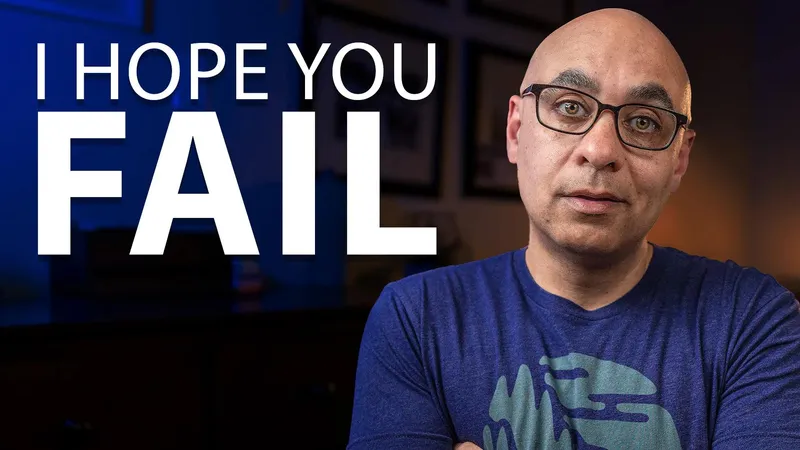 Man looking disappointed with the text: I hope you fail